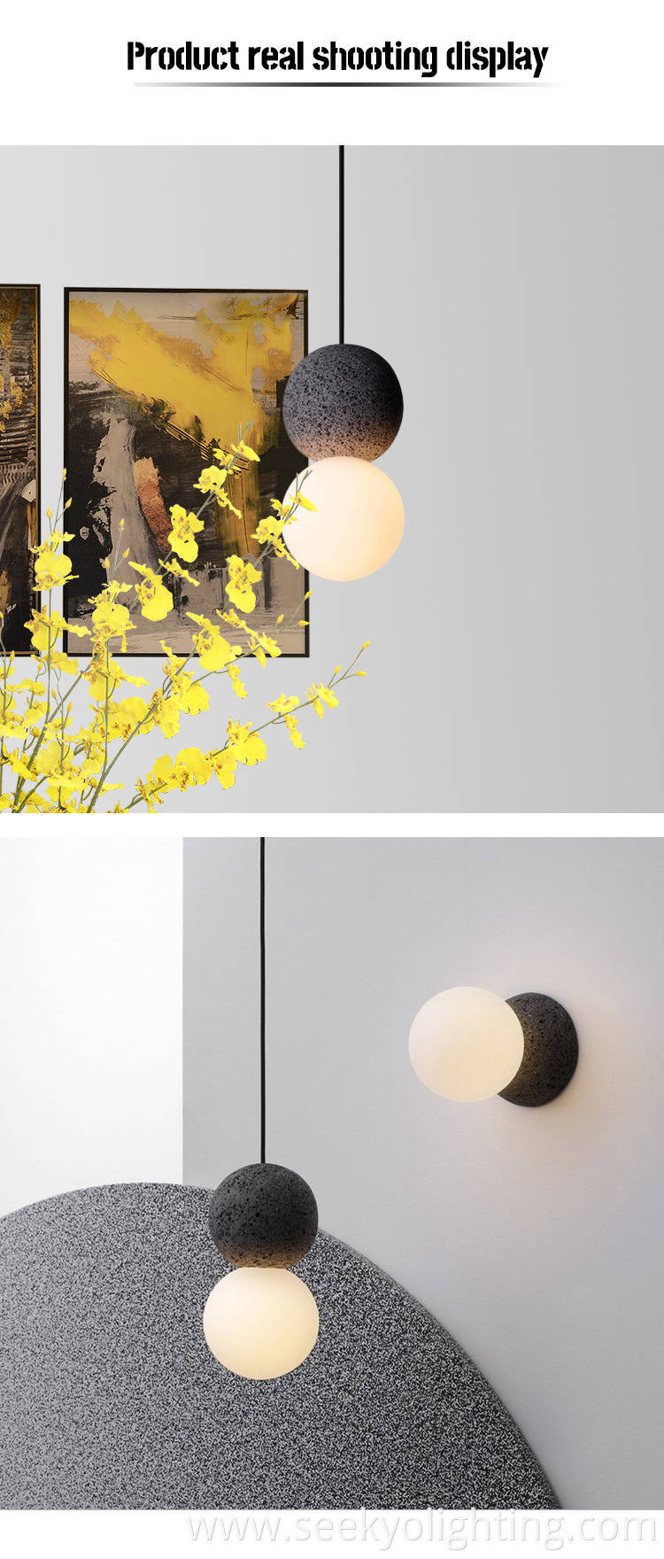 The Nordic Stone Glass Pendant Lamp Chandelier is versatile and can be easily matched with different interior styles. The Nordic Stone Glass Pendant Lamp Chandelier is versatile and can be easily matched with different interior styles.